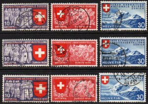 Switzerland Sc #247-255 Used