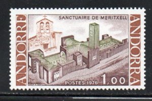 Andorra (Fr) Sc 250 1976 Meritxell Church stamp  mint NH