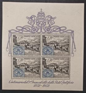 VATICAN Sc#155a S/S 1952 1st Stamp MNH