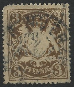 Bavaria 1876 - 3pf dark brown - Mi60 used