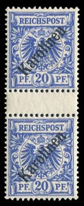 German Colonies, Caroline Islands #4a (Mi 4IZS) Cat€700, 1899 20pf ultramar...