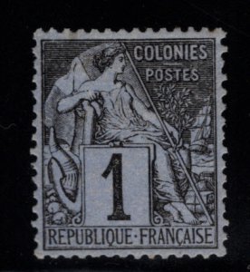 French Colonies Scott 46 issue of 1881-86  MH* nicely centered.