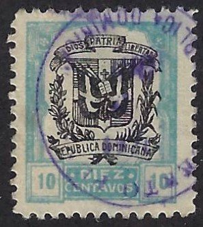 DOMINICAN REPUBLIC 236 USED, 3.00 BIN $1.20 COAT OF ARMS