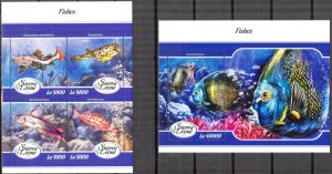 Sierra Leone 2018 Marine Life Fishes I sheet + S/S MNH