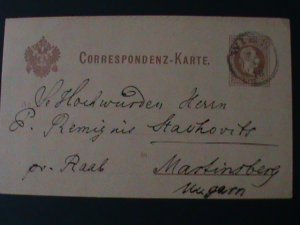 ​AUSTRIA-1867- AUSTRO-HUNGARIAN MONARCHY PAID  POSTCARD -VF-157-YEARS OLD RARE