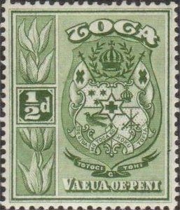 Tonga 1897 SG55 ½d green Arms MLH