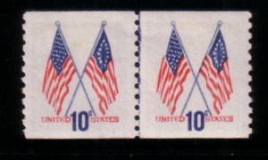 US Stamp #1519 MNH - Crossed Flags Coil Pair