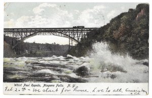 Whirl Pool Rapids Niagara Falls New York mailed 1906 Undivided Glitter Scott 300