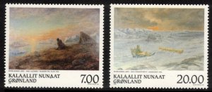 GREENLAND 1999 Peter Rosing Paintings; Scott 349-50; MNH