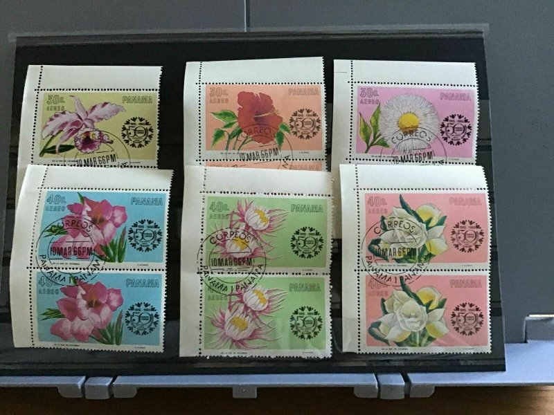 Panama Flowers  Cámara Junior stamps pairs R25464