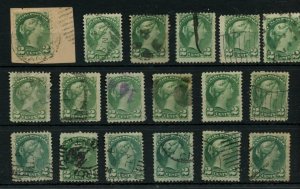 ?18 x 2 cent Small Queen lot used Canada