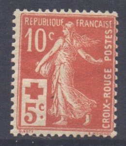 France Scott B2 - SG352, 1914 Red Cross 5c + 10c MH*