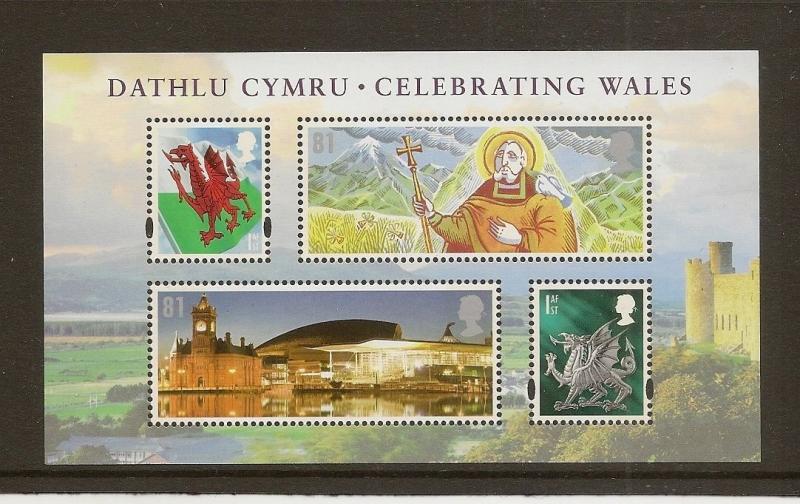 GB 2009 Celebrating Wales miniature sheet. MSW125 UM