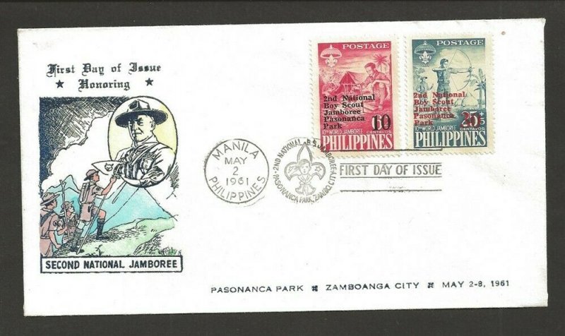 1961 Boy Scouts Philippines 2nd Jamboree FDC Pasananca Park cancel 5