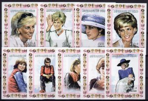 Chad 1997 Mi#1542/50  Diana,Princess of Wales 9 Souvenir Sheets Imperforated MNH
