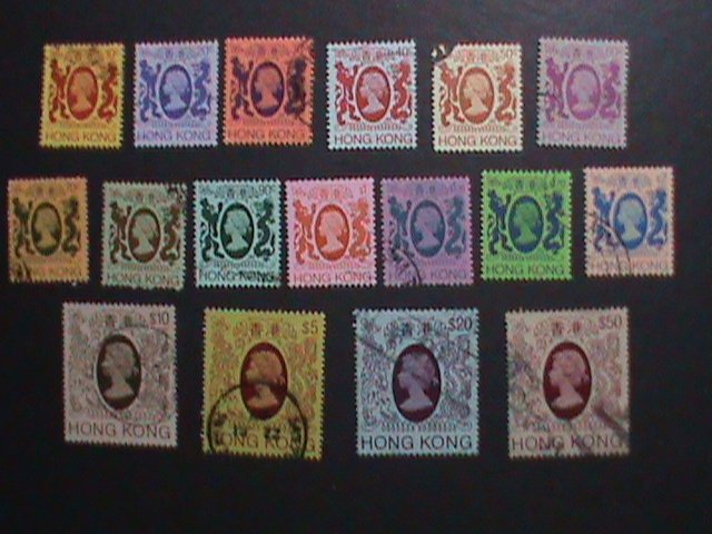 ​HONG KONG-1982- SC#388-403 QUEEN ELIZABETH II POSTAGE STAMPS SET USED VF