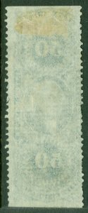 EDW1949SELL : USA 1862-71 Scott #R58b part perforated. Very Fine, Used. Cat $200