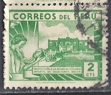 PERU #375, USED PAIR  FAULT , 1938 - PERU067