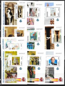 SPAIN S/SHEET CONTAINING 2003 SGMS4009 10 M/S SET MNH