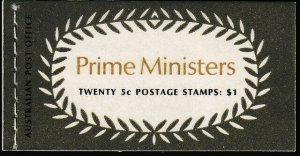 Sc# 450a / 453a Australia 1969 5¢ Prime Ministers booklet complete MNH CV $26