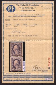SCOTT #489 MINT LINE PAIR - VF - OGnh - w/PF Certificate  (LB 5/22/23) 