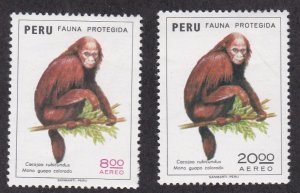 Peru # C411-412, Protected Animals, Hinged, 1/3 Cat.