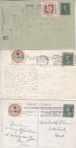 1908-1913, Christmas Seals Used on Post Cards, Grp 7 (S18588)
