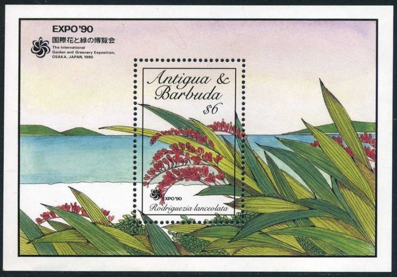 Antigua 1294, MNH. Michel 1339 Bl.176. Orchids. EXPO-1990, Osaka.