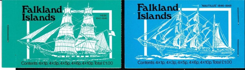 Falkland Islands 1978 Booklets 1,2,3 & 4. Vintage Mail Ships.  Colorful  XF/NH