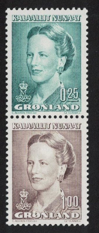 Greenland Queen Margrethe 0.25Kr + 1Kr pair 1990 MNH SG#210-211 MI#201