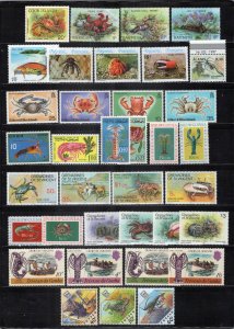 Crustaceans Collection MNH Marine Life Lobsters Crabs ZAYIX 0324M0091