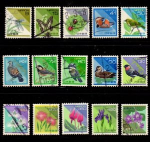 Japan - #2154 - 2167A 1992-94 Complete Definitive sheet stamps set/15 - Used
