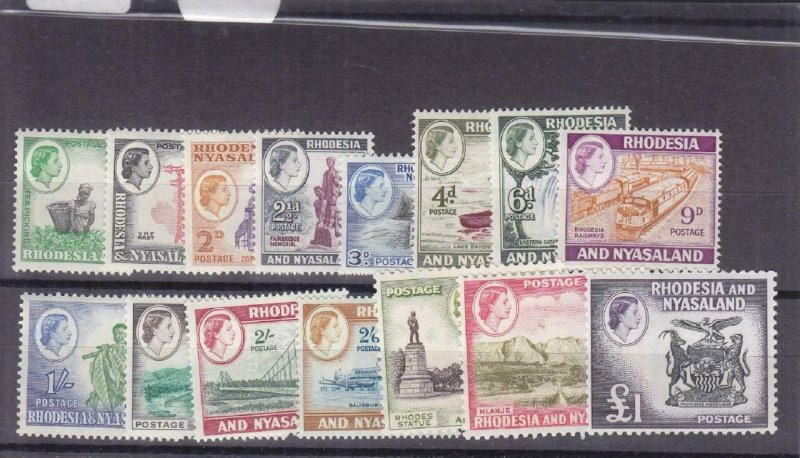 Rhodesia & Nyasaland: Sc #158-171, MH (35159)