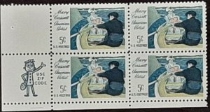 US Scott # 1322; 5c Mary Cassatt; from 1966; MNH, og, Zip block of 4; VF