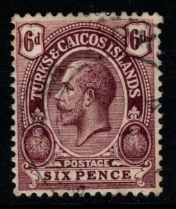 TURKS & CAICOS IS. SG160 1921 6d PURPLE FINE USED