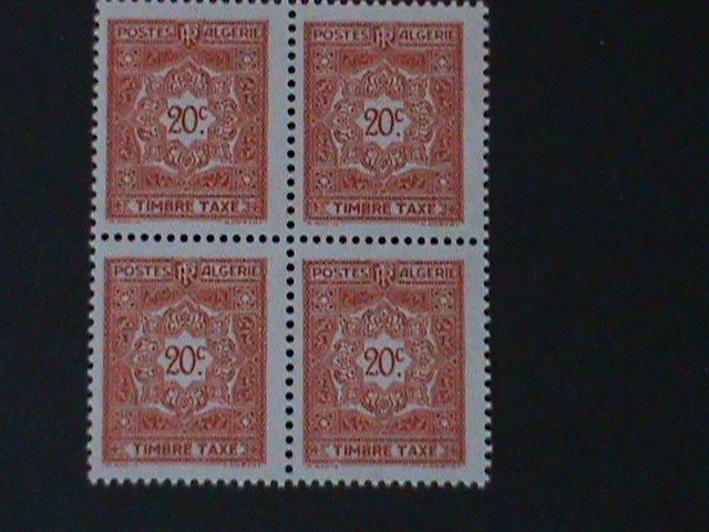 ​ALGERIA-FRANCE-1947-SC#35 -POSTAGE DUE MNH BLOCK- VF-77 YEARS OLD LAST ONE