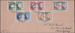 SOUTH AFRICA 1937 Coronation set in pairs on FDC...........................B3627