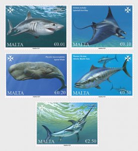 2023 Malta Mediterranean Marine Life (5)   (Scott NA) MNH