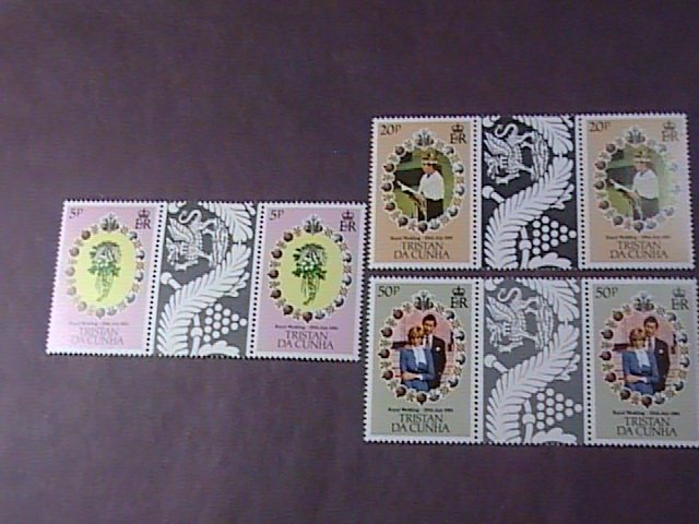 TRISTAN da CUNHA # 294-296-MINT/NH-COMPLETE SET OF CROSS GUTTER PAIRS--1981(#2)