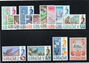 Gibraltar 1960 QEII Pictorial set complete MLH. SG 160-170. Sc 147-160.