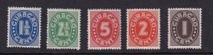 Curacao  #127-131  MNH 1936     all 5 numbers.   perf. 13 1/2 x 13