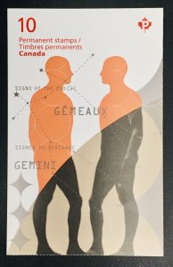 Canada #2452a P Zodiac: Gemini Booklet. Booklet of 10 stamps. BK456. MNH