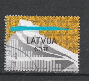 Latvia  Scott#  858  Used  (2014 National Library)