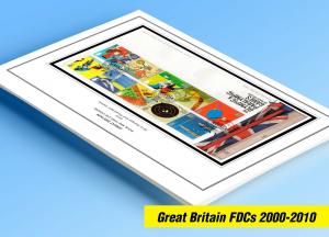 COLOR PRINTED GREAT BRITAIN FDCs 2000-2010 STAMP ALBUM PAGES (284 illust. pages)