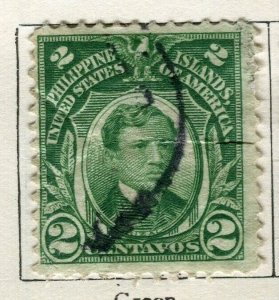 PHILIPPINES; 1908 early Portrait issue fine used 2c. value