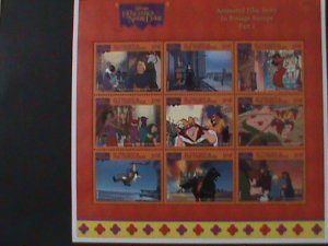 ST.VINCENT-DISNEY CARTOON-FAMOUS MOVIE-HUNCHBACK OF NOTRE DAME MNH-SHEET VF