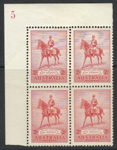 Australia, Sc 152 (SG 156), MNH plate No. 5 block of four