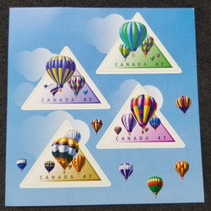 *FREE SHIP Canada Hot Air Balloons 2001 (stamp) MNH *odd shape Triangle *unusual