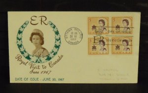 15266   CANADA   FDC # 471    Royal Visit 67 Issue - Private Cachet   CV$ 10.00