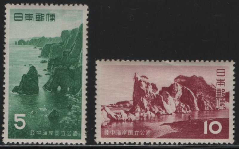 JAPAN, 612-613, (2) SET, MNH, 1955, Benton Cape, Jodo Beach